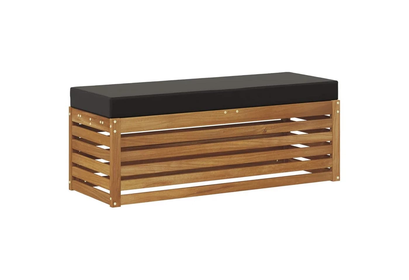 vidaXL Sofaelement Outdoor Hocker Bank Massivholz Natur Schwarz - Bild 2