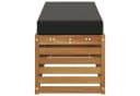 vidaXL Sofaelement Outdoor Hocker Bank Massivholz Natur Schwarz Bild 4
