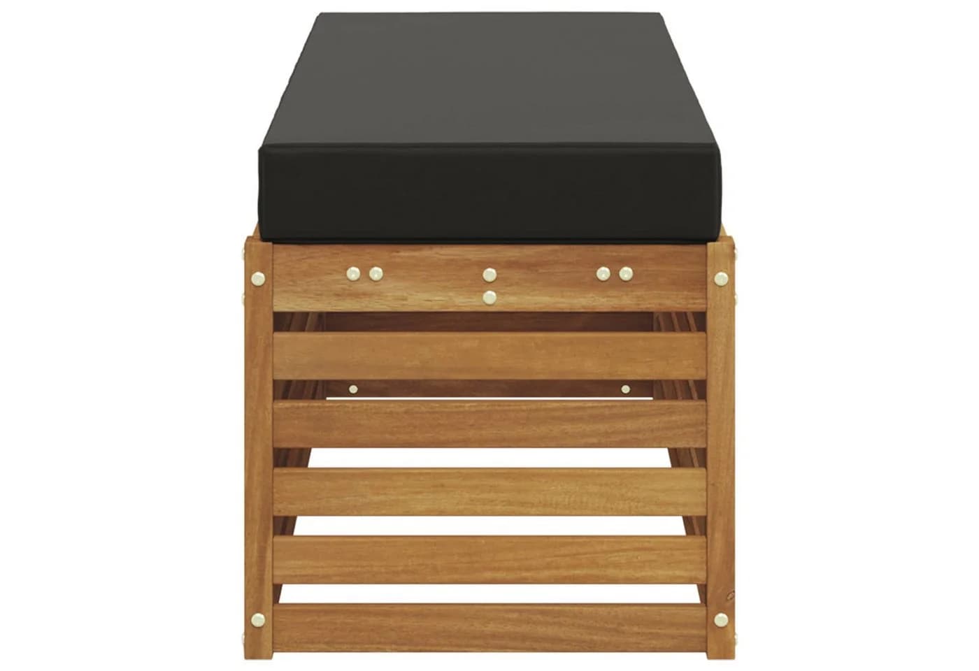 vidaXL Sofaelement Outdoor Hocker Bank Massivholz Natur Schwarz - Bild 4