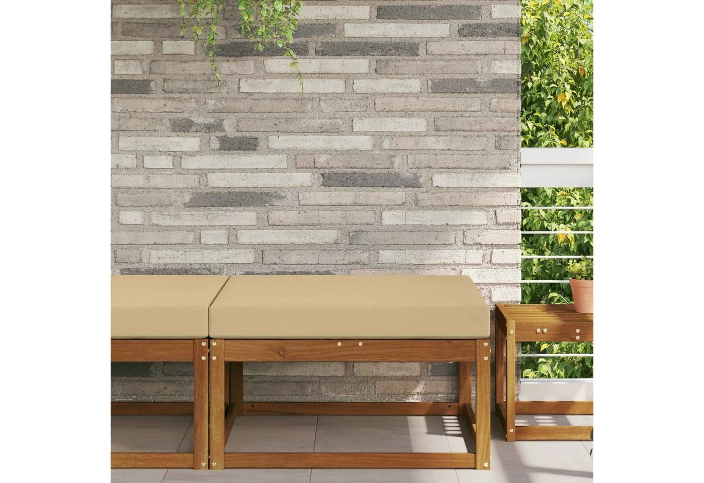 vidaXL Sitzauflage Sofakissen für draußen Beige Polyester