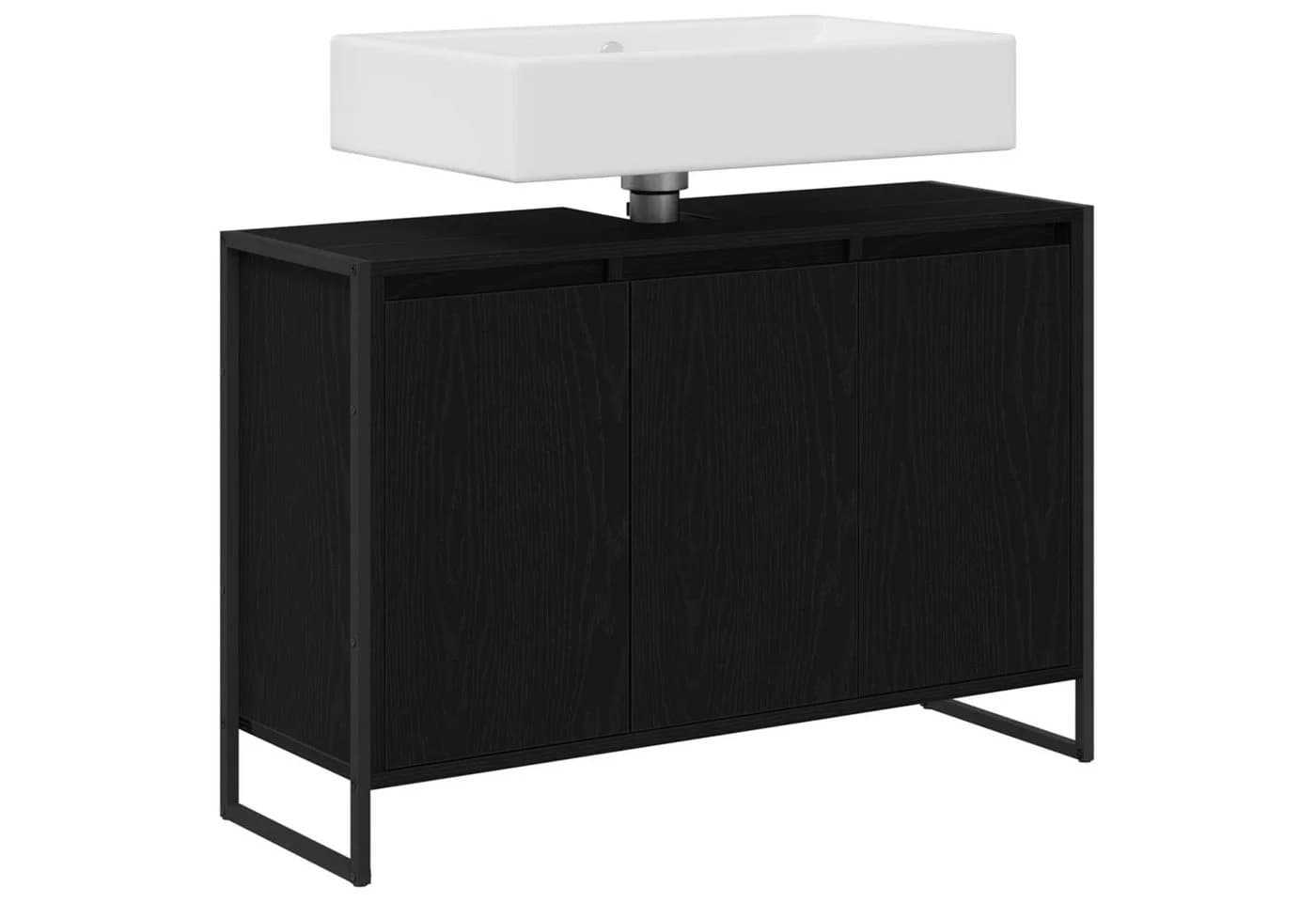 vidaXL Badezimmerschrank Schwarz Eichen-Optik Industrie-Stil - Bild 3