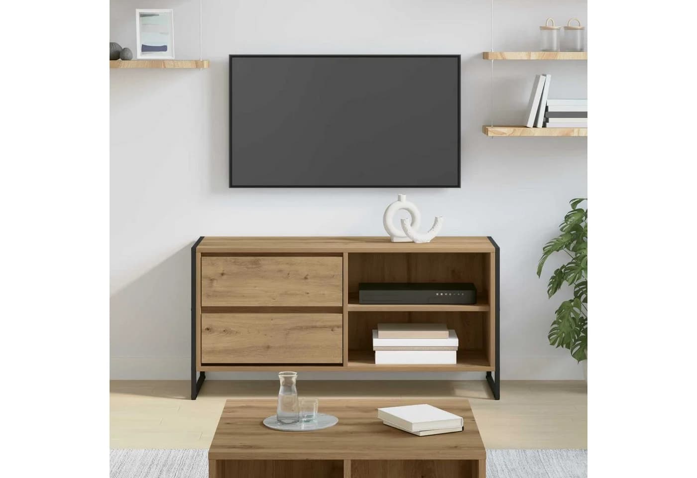 vidaXL TV-Schrank Kunsthandwerk Eiche Holzwerkstoff