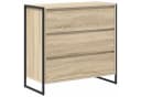 vidaXL Sideboard Sonoma 3 Schubladen Holzwerkstoff Stahlbeine Bild 2