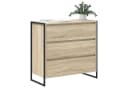 vidaXL Sideboard Sonoma 3 Schubladen Holzwerkstoff Stahlbeine Bild 3
