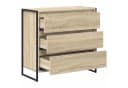 vidaXL Sideboard Sonoma 3 Schubladen Holzwerkstoff Stahlbeine Bild 5