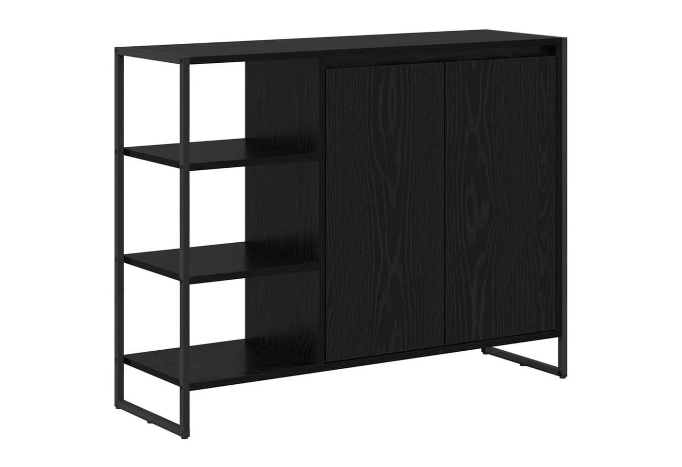 vidaXL Sideboard Seitenschrank Schwarz Eichen-Optik - Bild 2