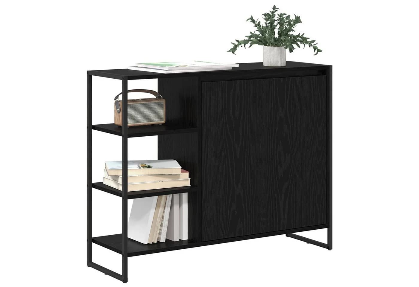 vidaXL Sideboard Seitenschrank Schwarz Eichen-Optik - Bild 3