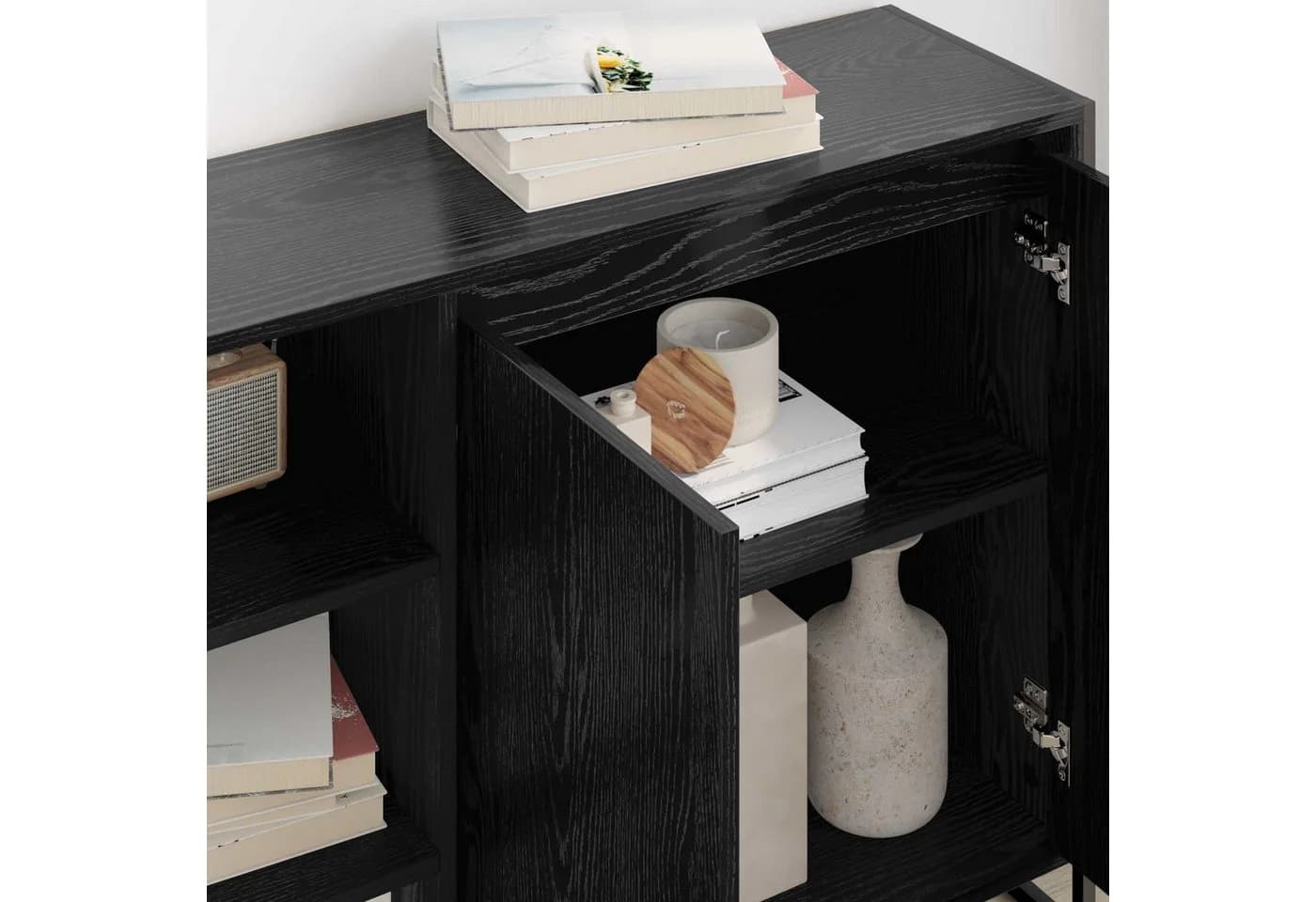 vidaXL Sideboard Seitenschrank Schwarz Eichen-Optik - Bild 4