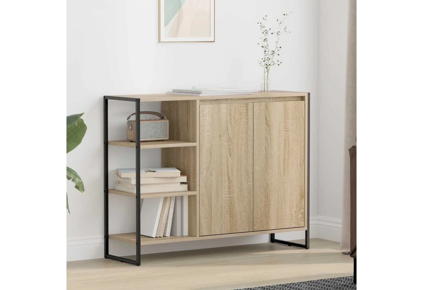 vidaXL Sideboard Seitenschrank Sonoma Holzwerkstoff Industrial Design
