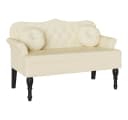 vidaXL Chesterfield Sitzbank Creme Kunstleder mit Knopfheftung Bild 2
