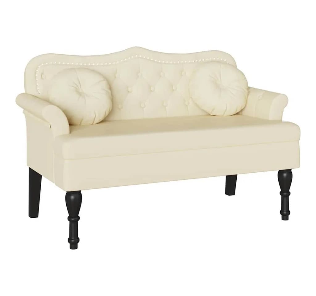 vidaXL Chesterfield Sitzbank Creme Kunstleder mit Knopfheftung - Bild 2