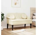 vidaXL Chesterfield Sitzbank Creme Kunstleder mit Knopfheftung Bild 3