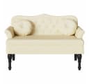 vidaXL Chesterfield Sitzbank Creme Kunstleder mit Knopfheftung Bild 4