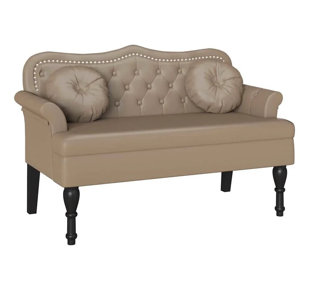 vidaXL Chesterfield Sitzbank Kunstleder Cappuccino mit Knopfheftung - Bild 2