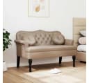 vidaXL Chesterfield Sitzbank Kunstleder Cappuccino mit Knopfheftung Bild 3