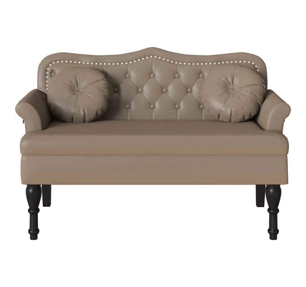 vidaXL Chesterfield Sitzbank Kunstleder Cappuccino mit Knopfheftung - Bild 4