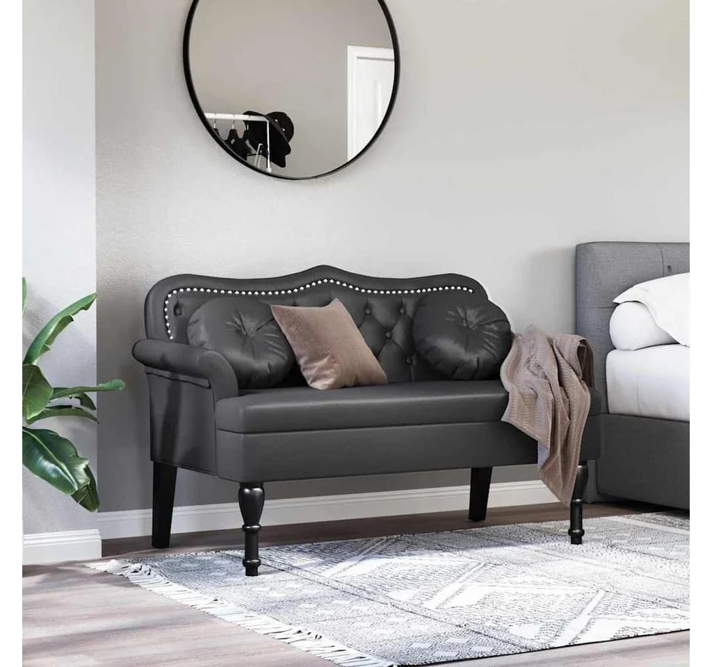 vidaXL Sitzbank Chesterfield Bank Schwarz Kunstleder - Bild 3