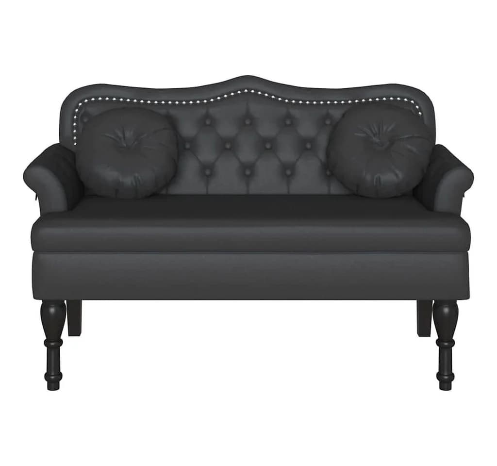 vidaXL Sitzbank Chesterfield Bank Schwarz Kunstleder - Bild 4