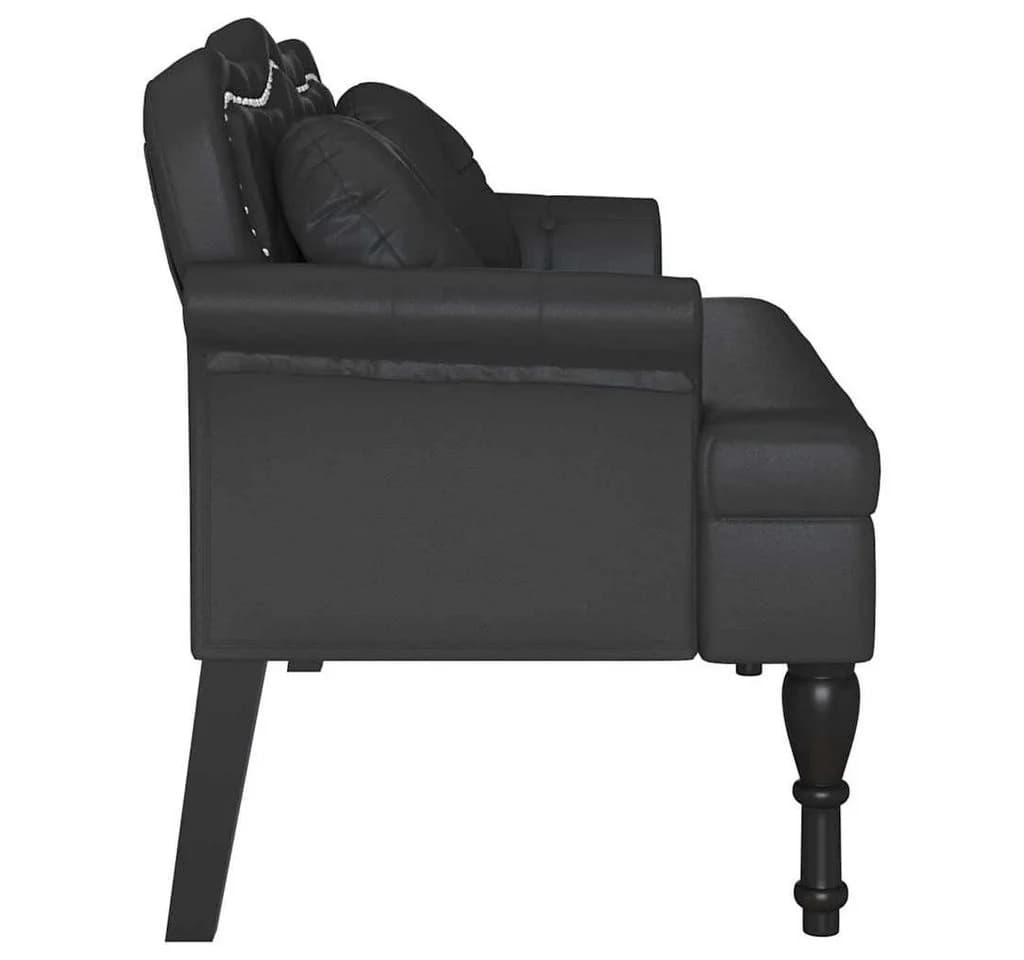 vidaXL Sitzbank Chesterfield Bank Schwarz Kunstleder - Bild 5