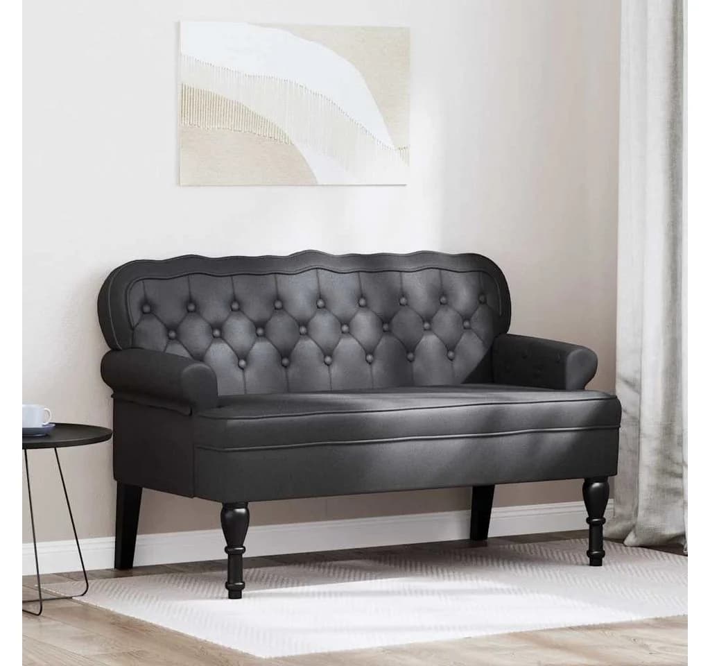 vidaXL Chesterfield Bank Schwarz Kunstleder