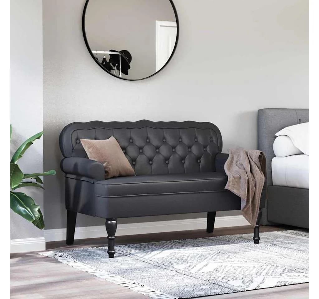 vidaXL Chesterfield Bank Schwarz Kunstleder - Bild 3