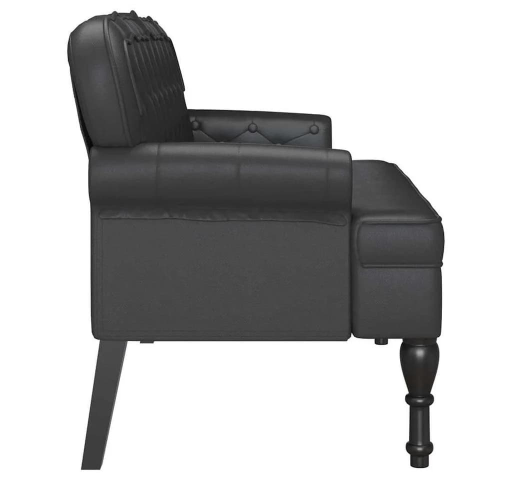 vidaXL Chesterfield Bank Schwarz Kunstleder - Bild 5