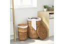 vidaXL Wäschekorb-Set 2 Stk. Kubu-Rattan mit Deckel Naturbraun Bild 3