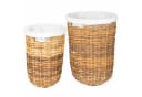 vidaXL Wäschekorb-Set 2 Stk. Kubu-Rattan mit Deckel Naturbraun Bild 4