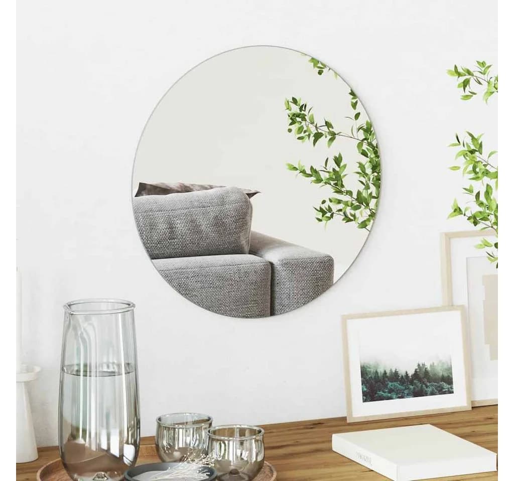 vidaXL Spiegel Wandspiegel Rund Ø 40 cm Gehärtetes Glas