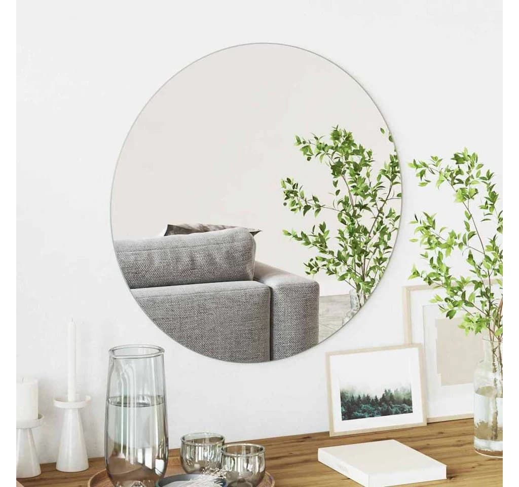 vidaXL Spiegel Wandspiegel Rund Ø 60 cm Gehärtetes Glas