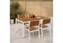 vidaXL Gartentisch Massivholz Akazie Weiß Rustikal Bild 1