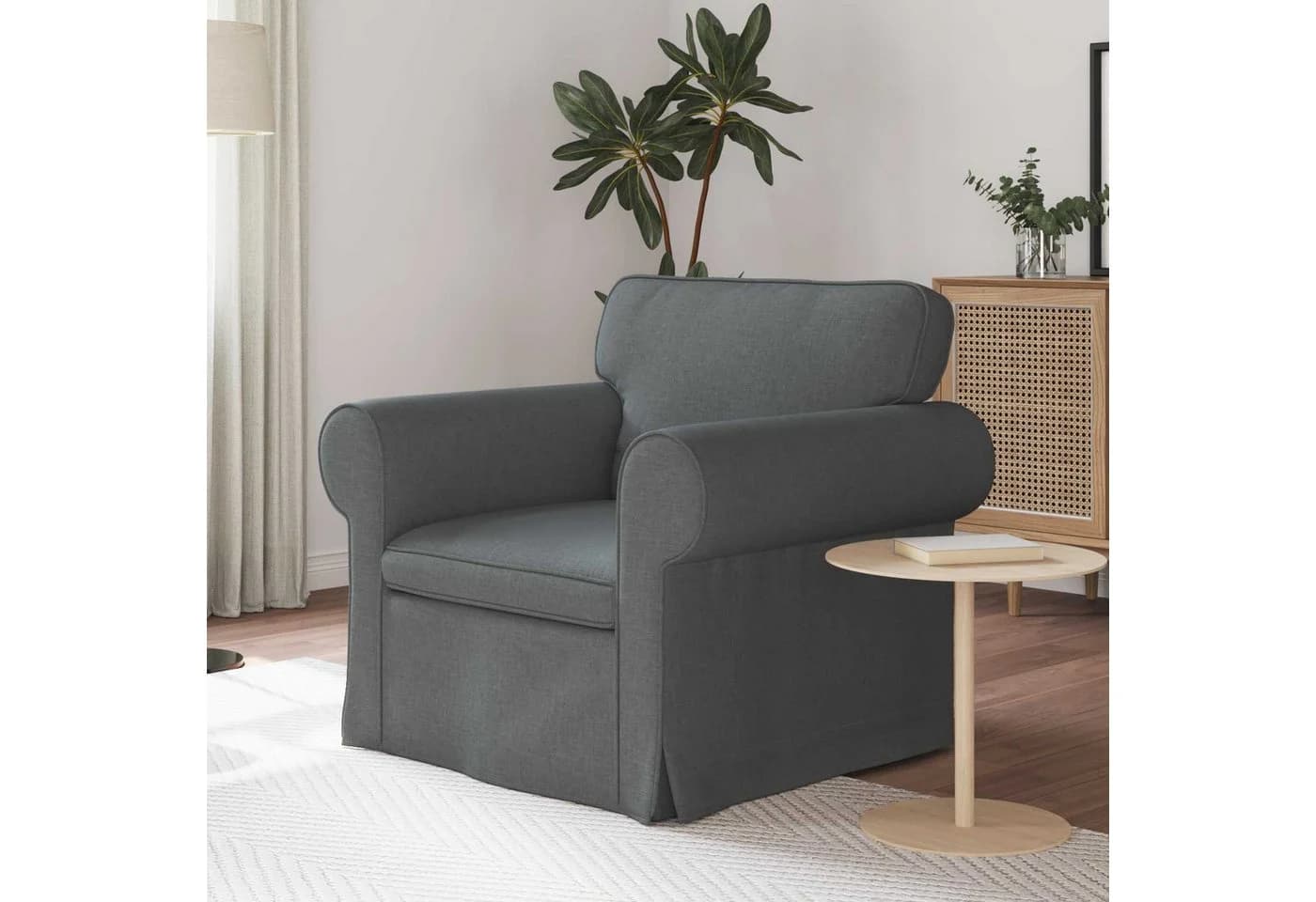 vidaXL Sofa Dunkelgrau Stoff Metallrahmen Modernes Design