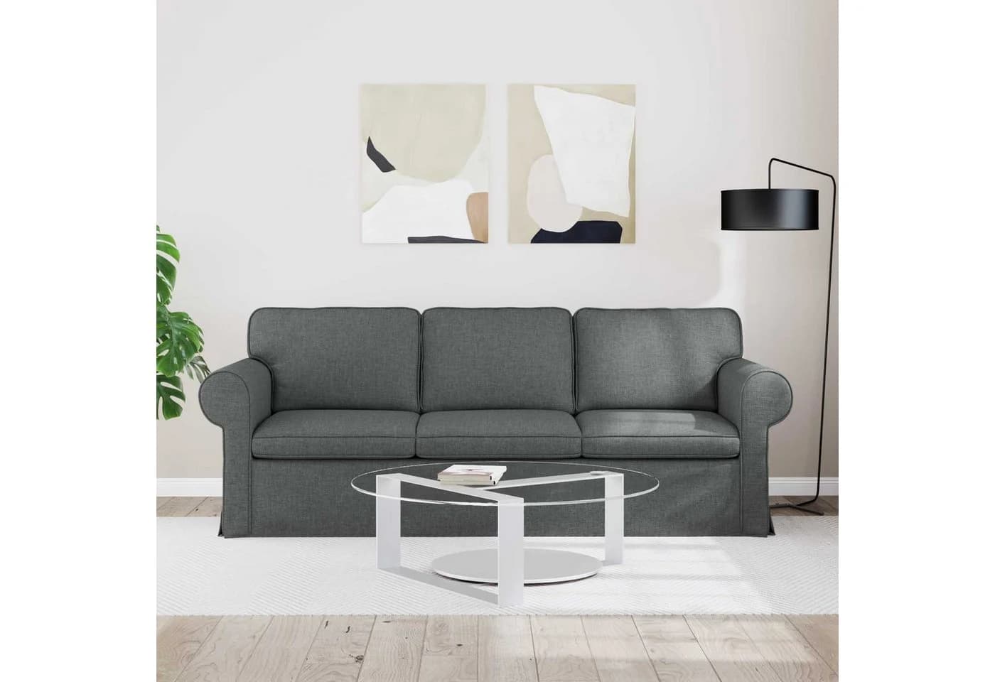 vidaXL Sofa Dunkelgrau Stoff Modernes Design - Bild 3