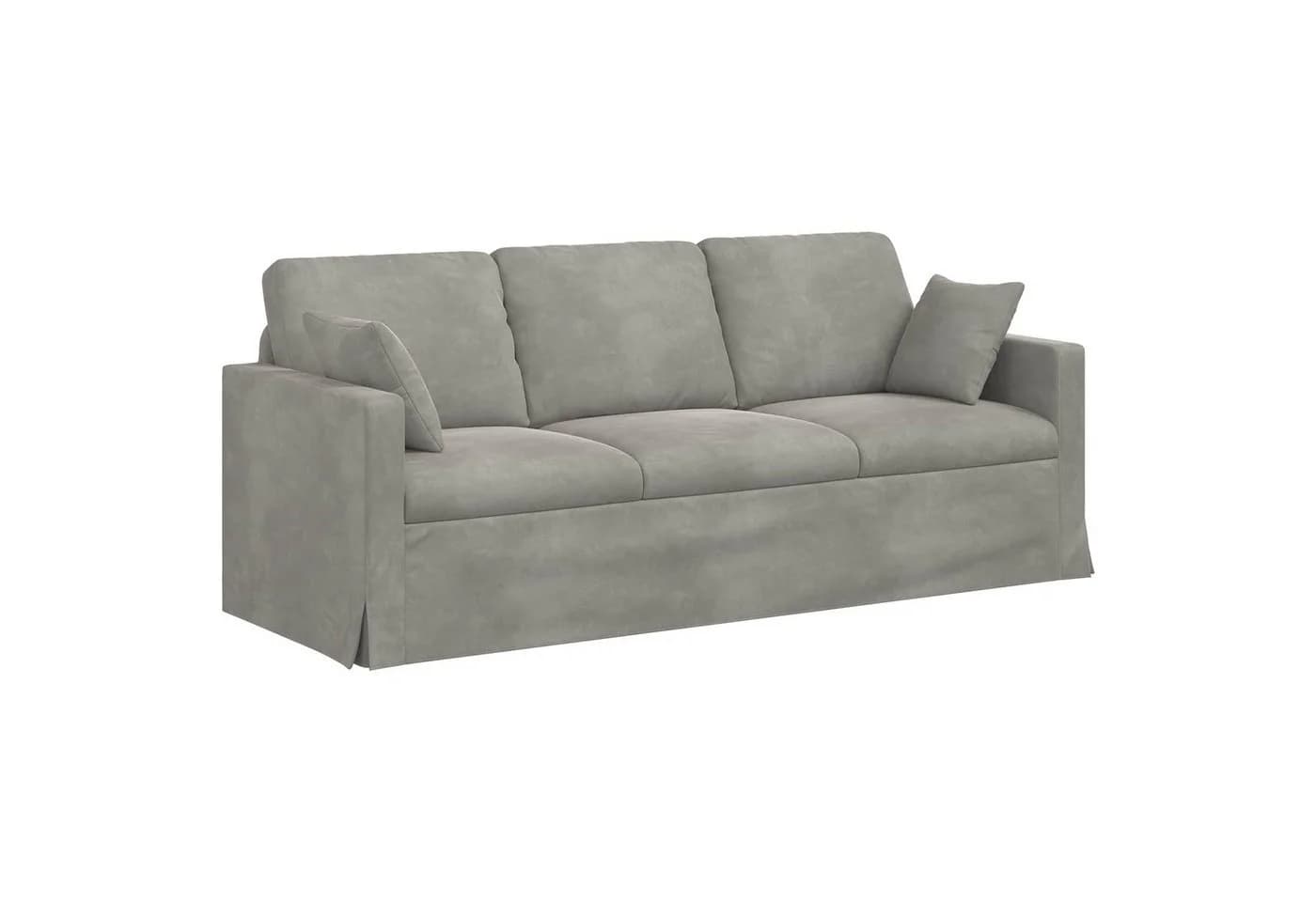 vidaXL Samt Sofa Hellgrau 198 cm Modular Ergonomisch - Bild 2