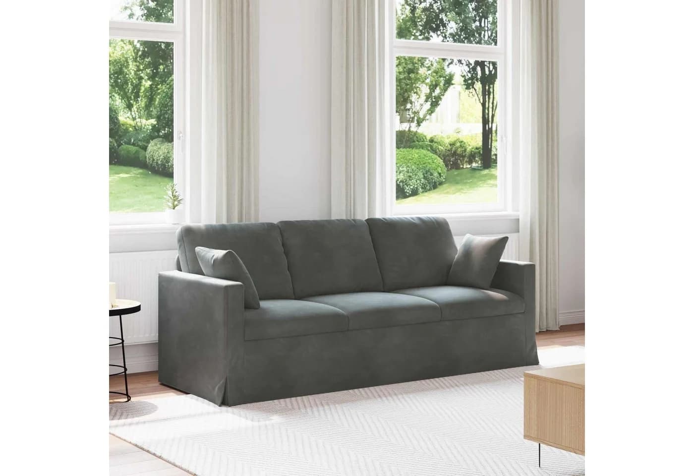 vidaXL Sofa Dunkelgrau Samt Modernes Design