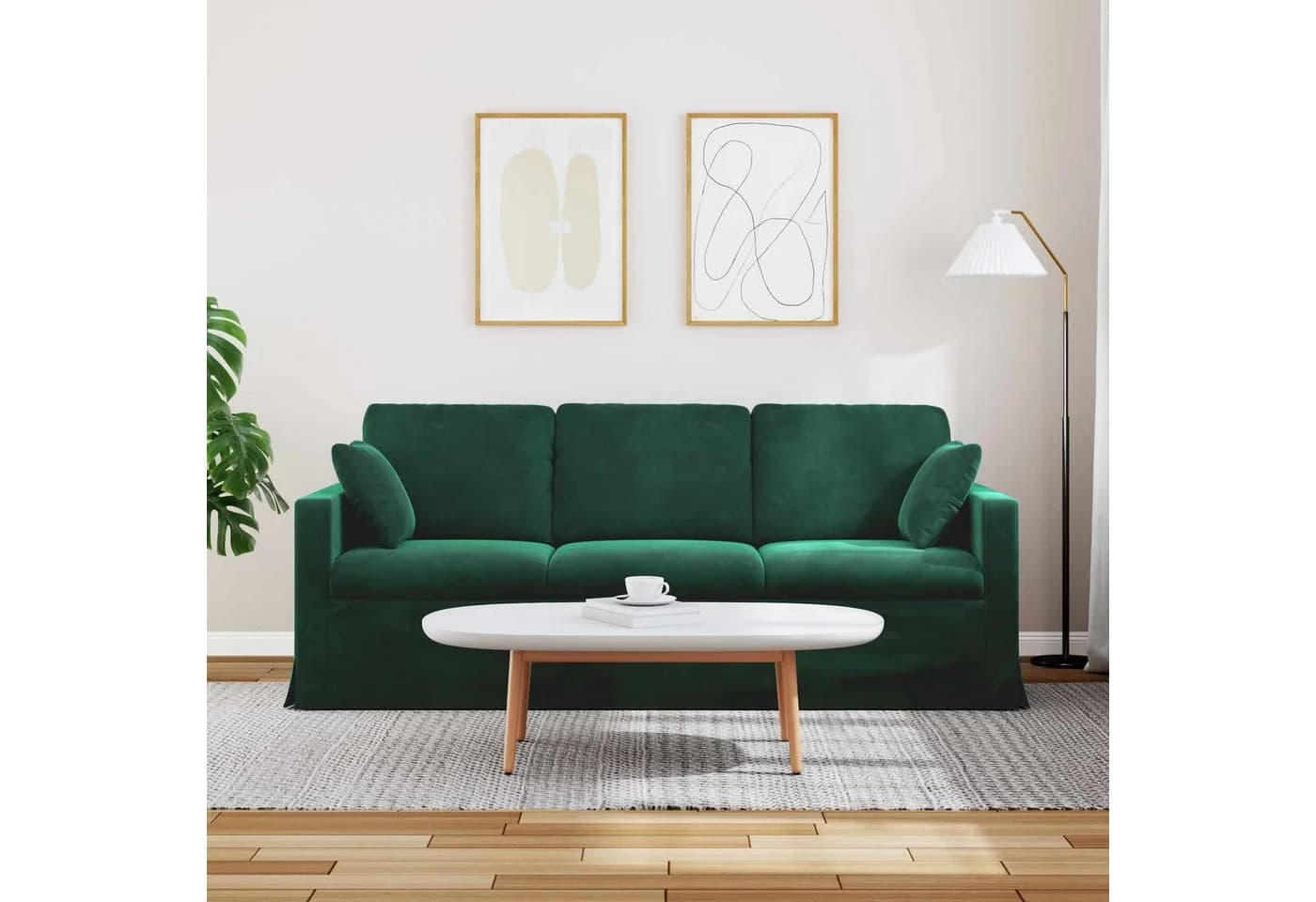 vidaXL Sofa Dunkelgrün Samt Metallrahmen - Bild 3