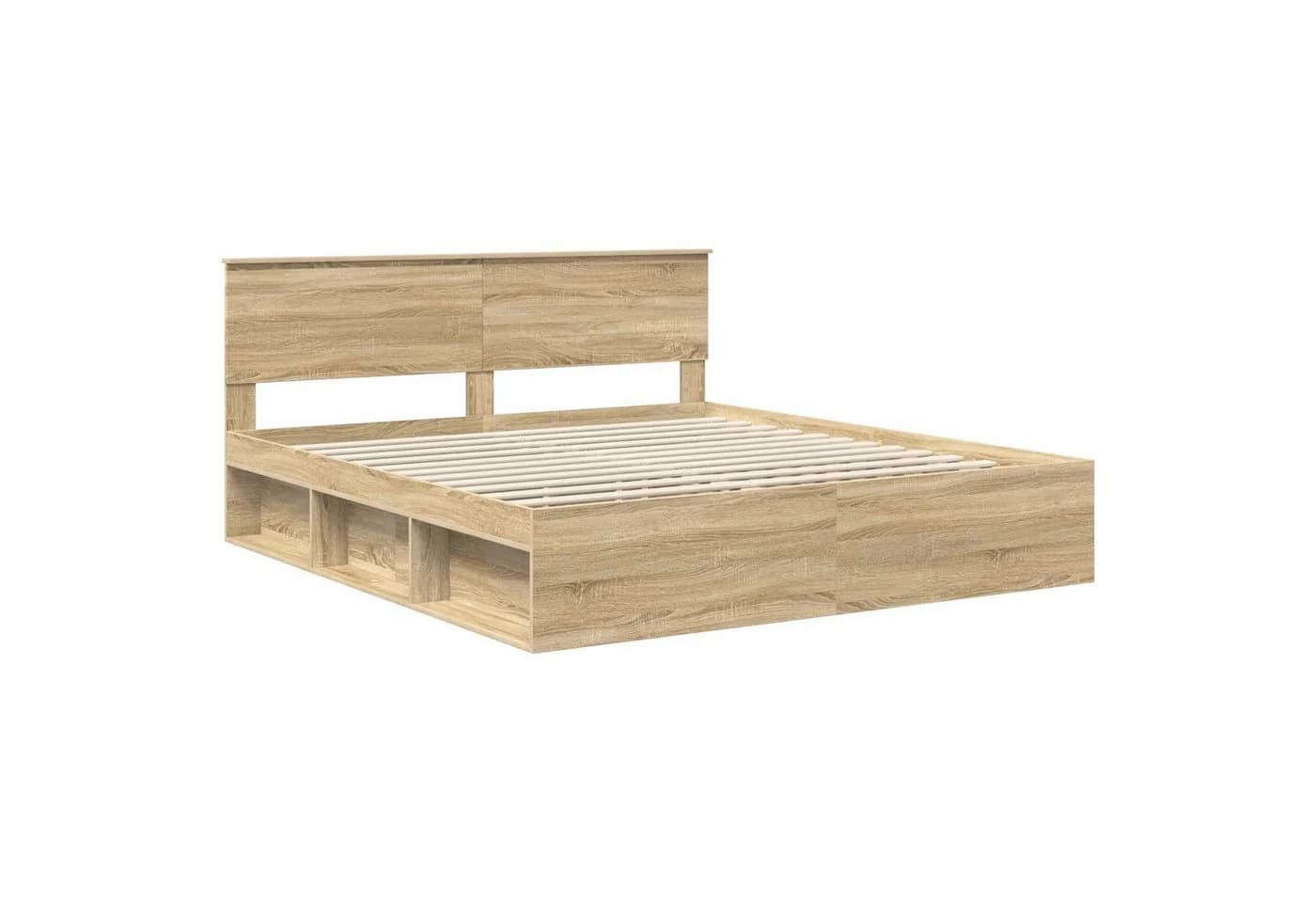 vidaXL Bettgestell mit Kopfteil Sonoma Holzwerkstoff Modern - Bild 4