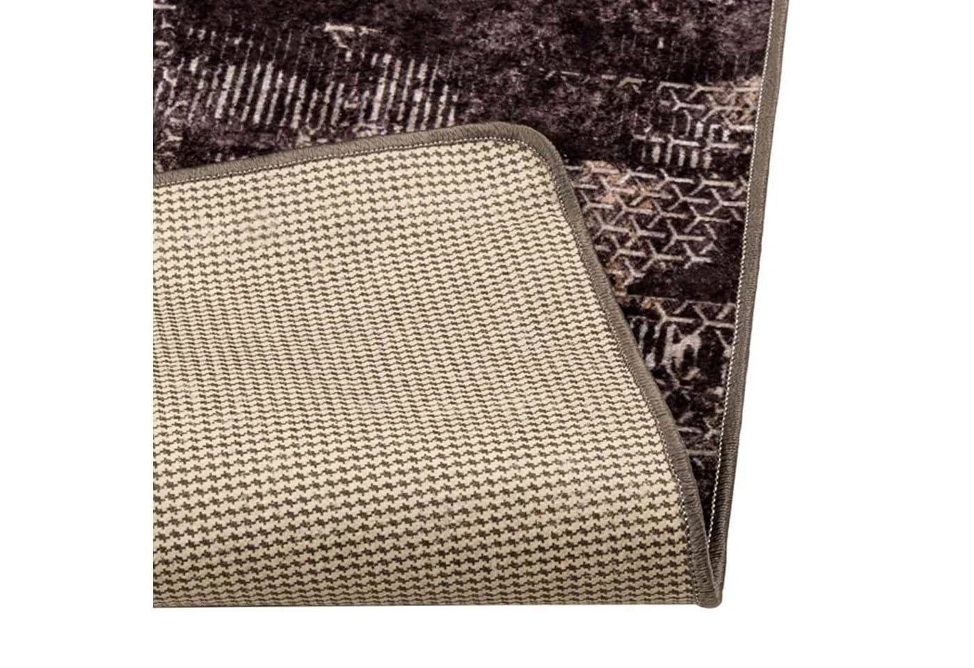 vidaXL Teppichläufer MARSA Schwarz 100x100 cm Polyester PVC - Bild 4