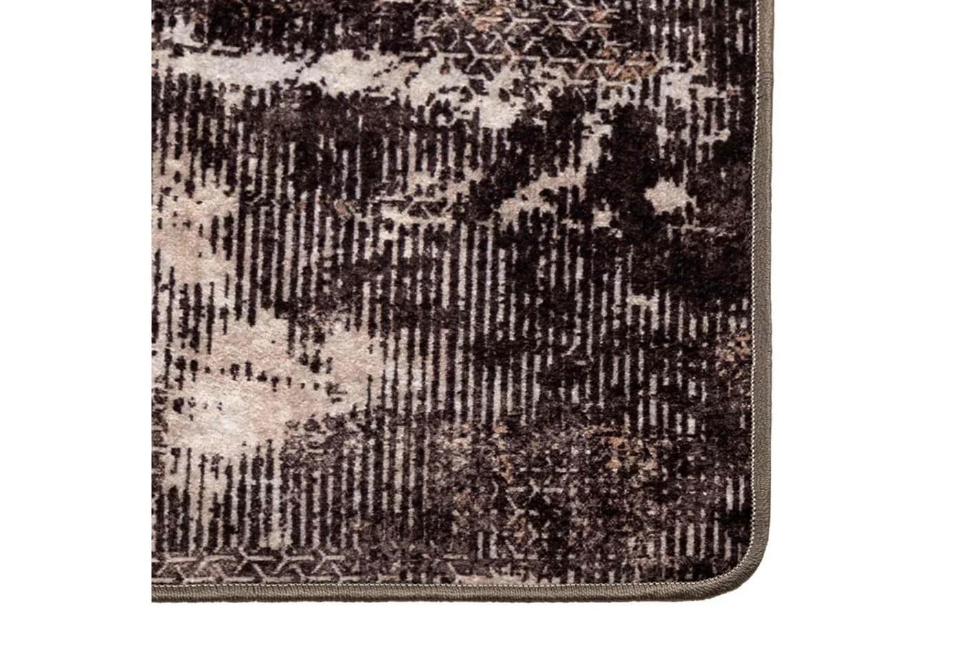 vidaXL Teppichläufer MARSA Schwarz 100x100 cm Polyester PVC - Bild 5