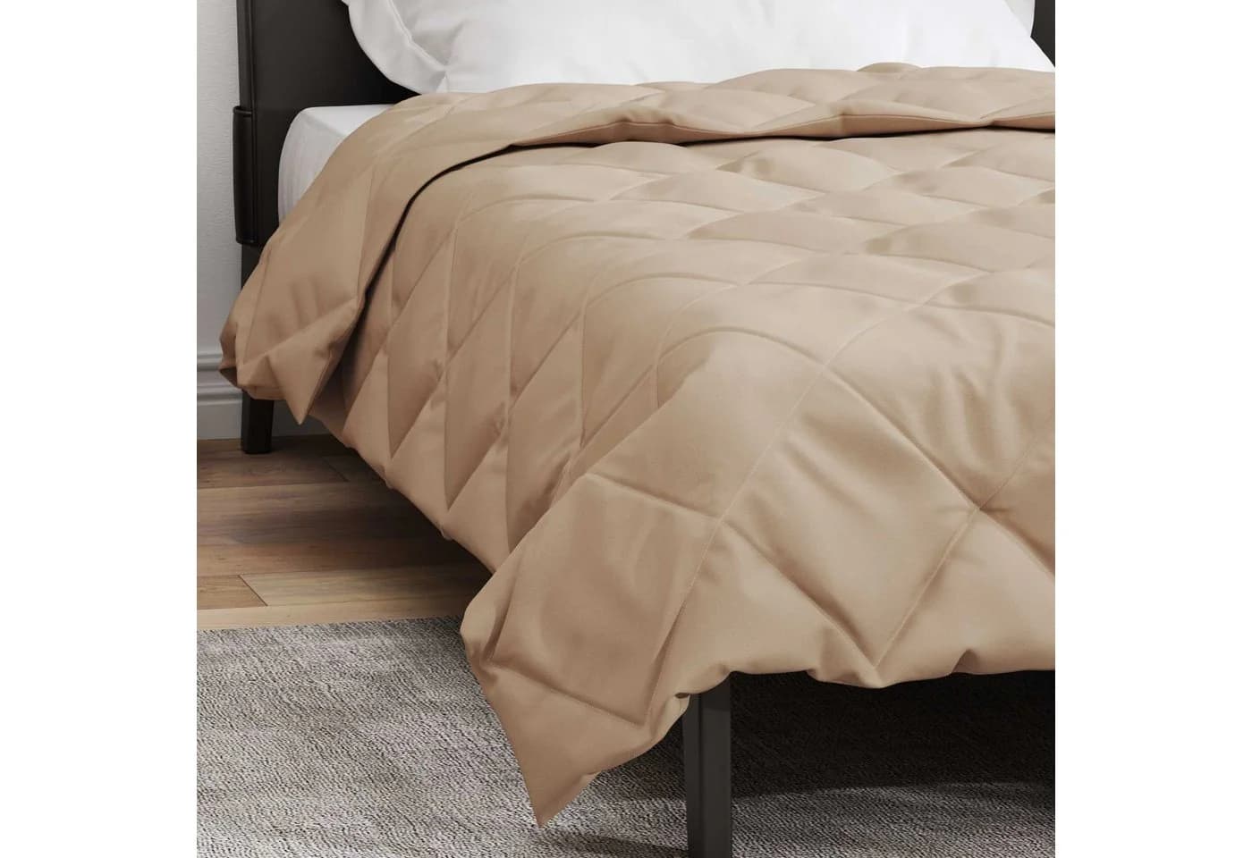 vidaXL Ganzjahresbettdecke Taupe Mikrofaser 135x200 cm - Bild 4