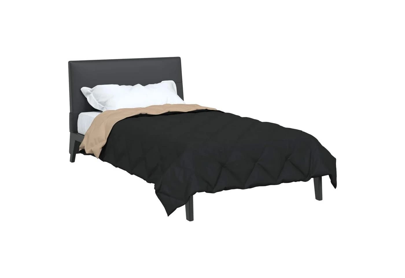 vidaXL Ganzjahresbettdecke Schwarz Taupe 135x200cm Mikrofaser - Bild 3