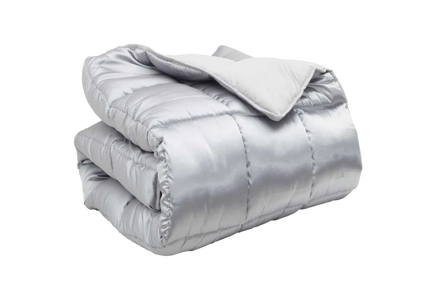 vidaXL Winterbettdecke Silber Satin Mikrofaser 155x220 cm - Bild 2