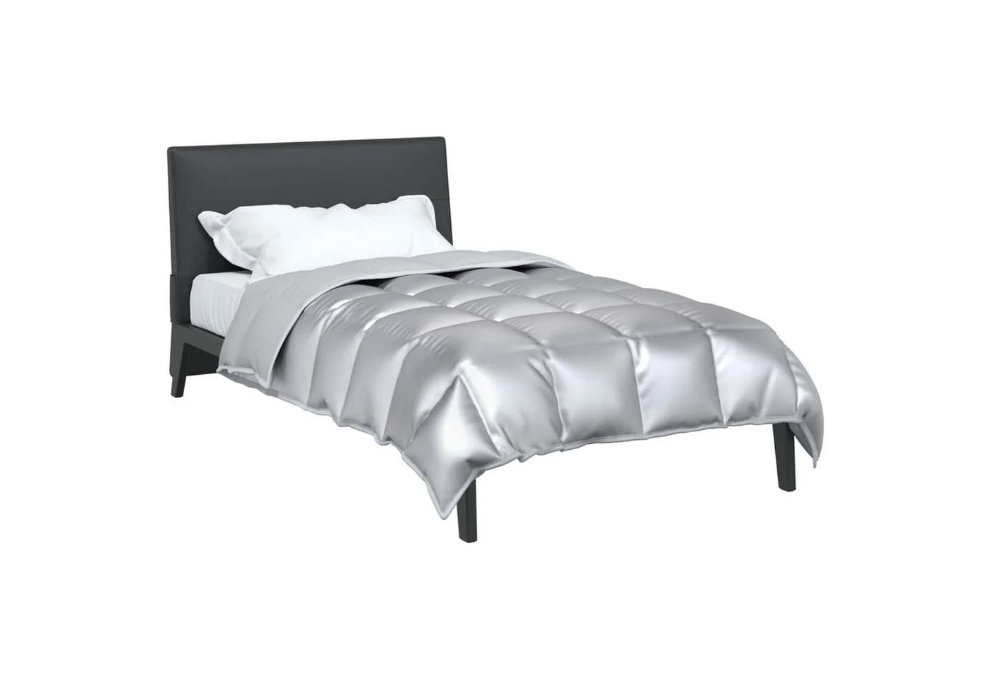 vidaXL Winterbettdecke Silber Satin Mikrofaser 155x220 cm - Bild 3