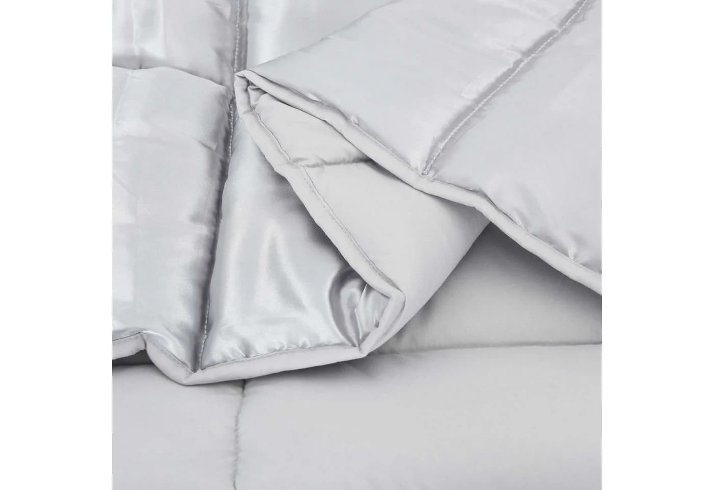 vidaXL Winterbettdecke Silber Satin Mikrofaser 155x220 cm - Bild 5