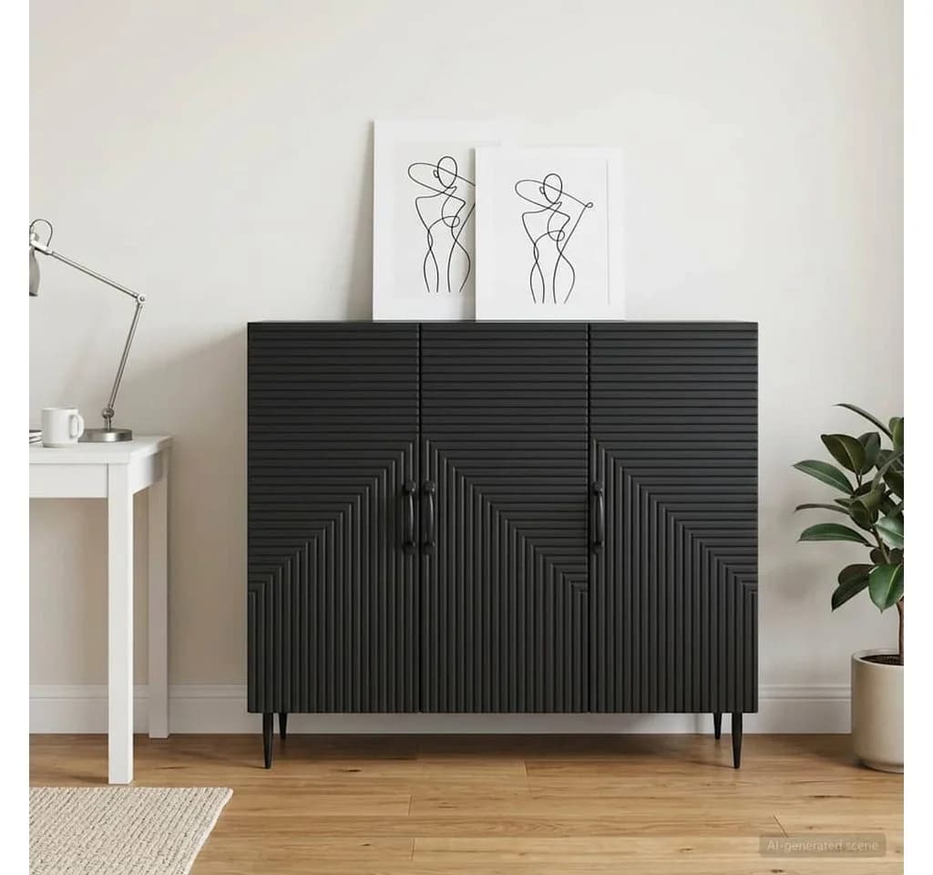 vidaXL Sideboard Schwarz Vintage Design Holzwerkstoff
