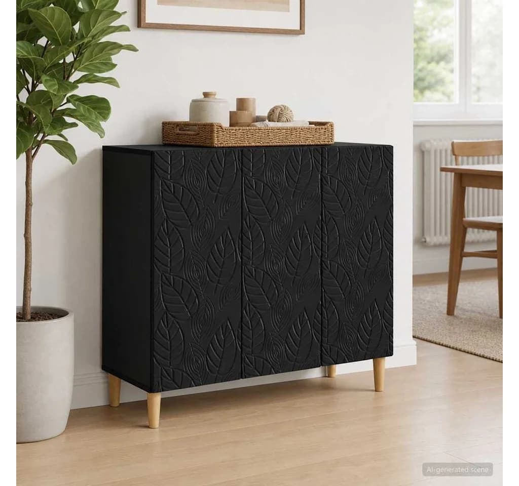 vidaXL Sideboard Schwarz Vintage Holzwerkstoff