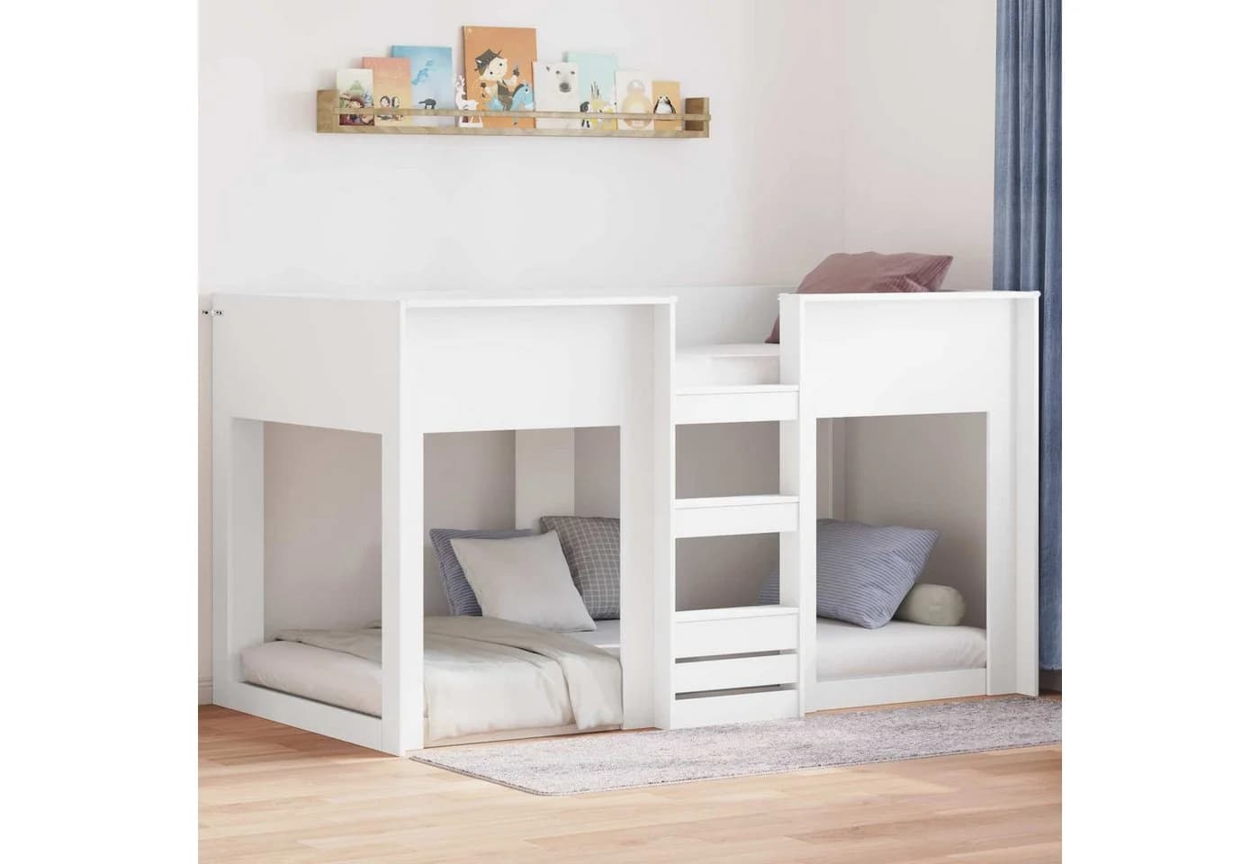 vidaXL Etagenbett Kinder Weiß Holzwerkstoff