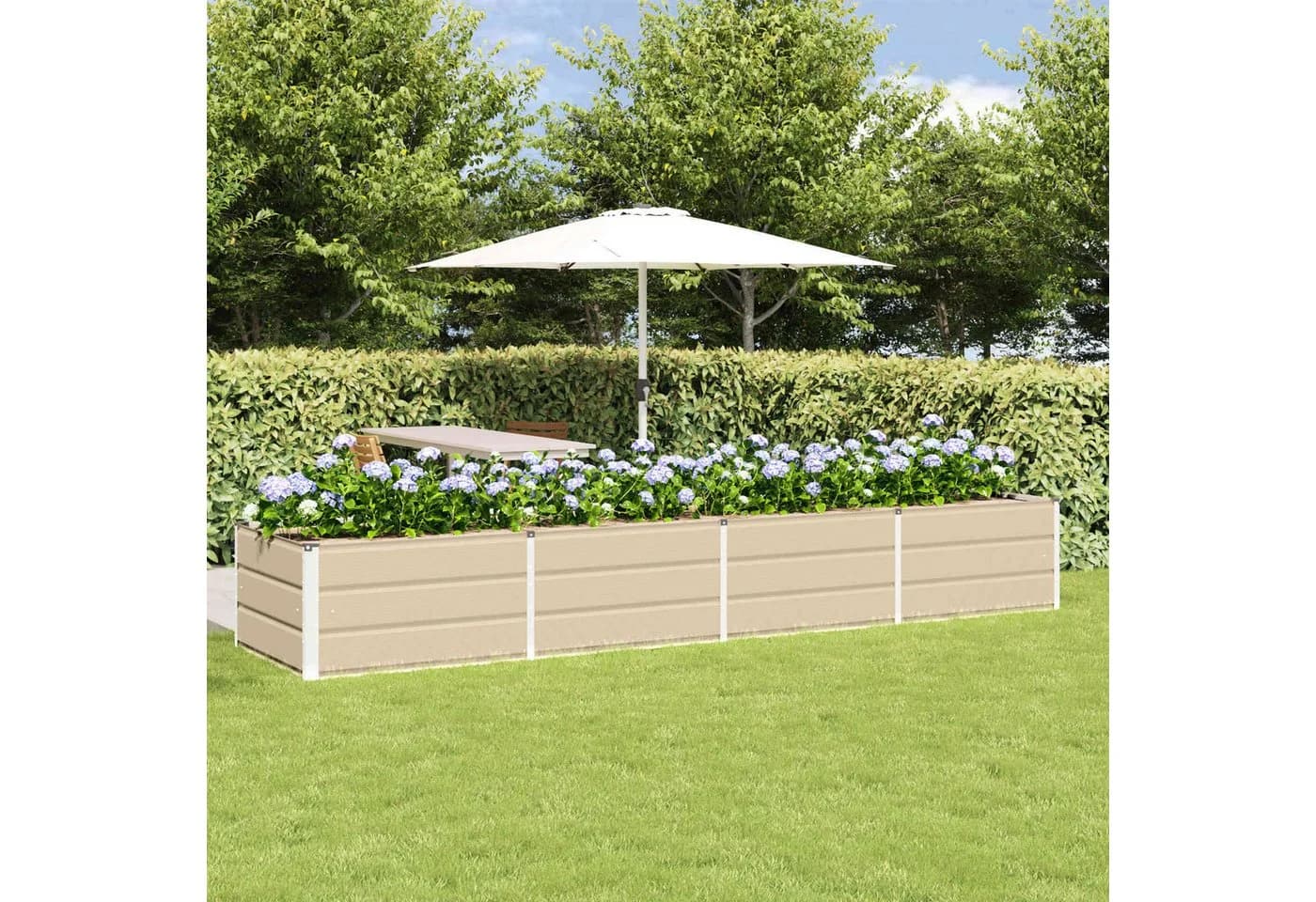 vidaXL Pflanzer Elfenbein Stahl Industrie-Design Gartenkübel