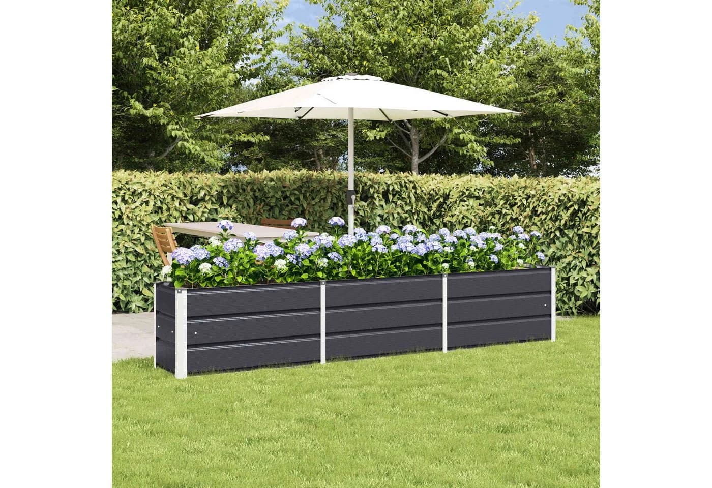 vidaXL Blumentopf Pflanzkübel Anthrazit 240 x 40 x 45 cm Stahl