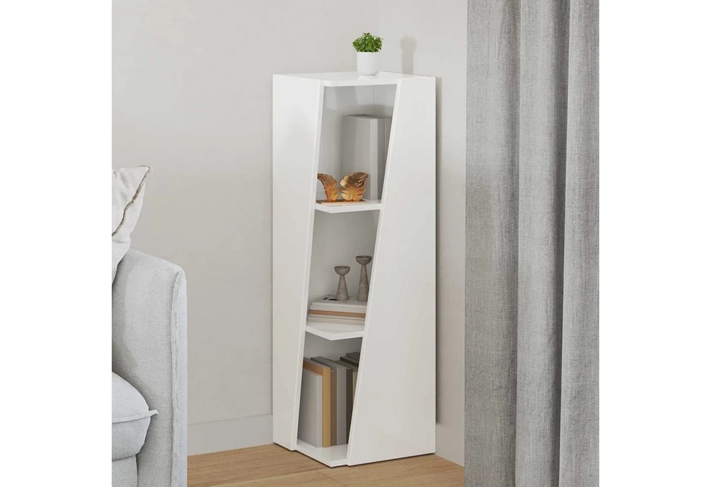 vidaXL Seitenregal Hochglanz Weiß Holzwerkstoff Modern